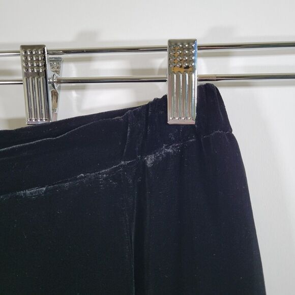 TALBOTS Black Velvet Silk Blend Maxi Skirt Size 12 Back Slit Lined Gothic - Picture 6 of 8